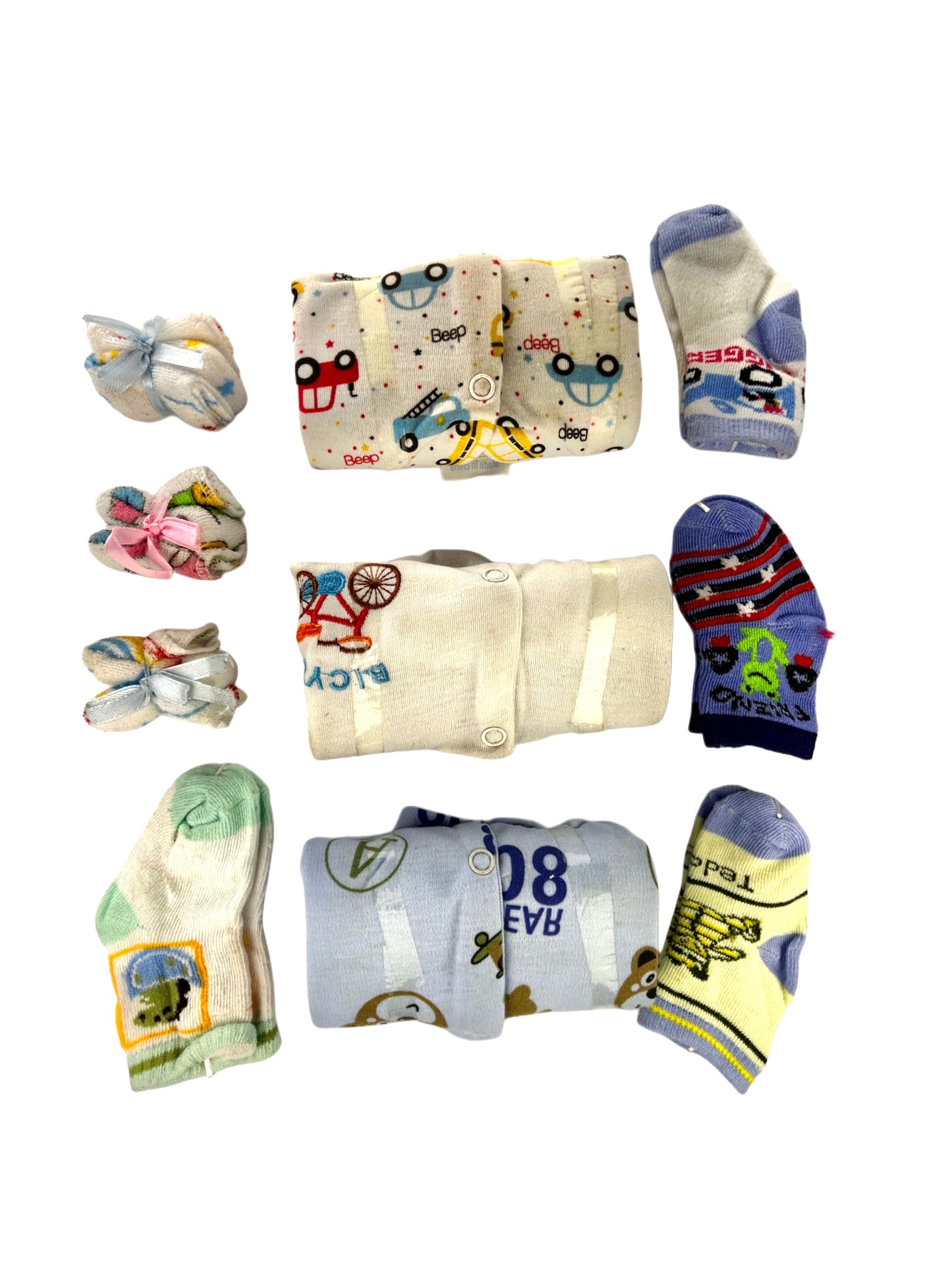 Baby Swaddle, Socks, Handkerchief 9pcs Set