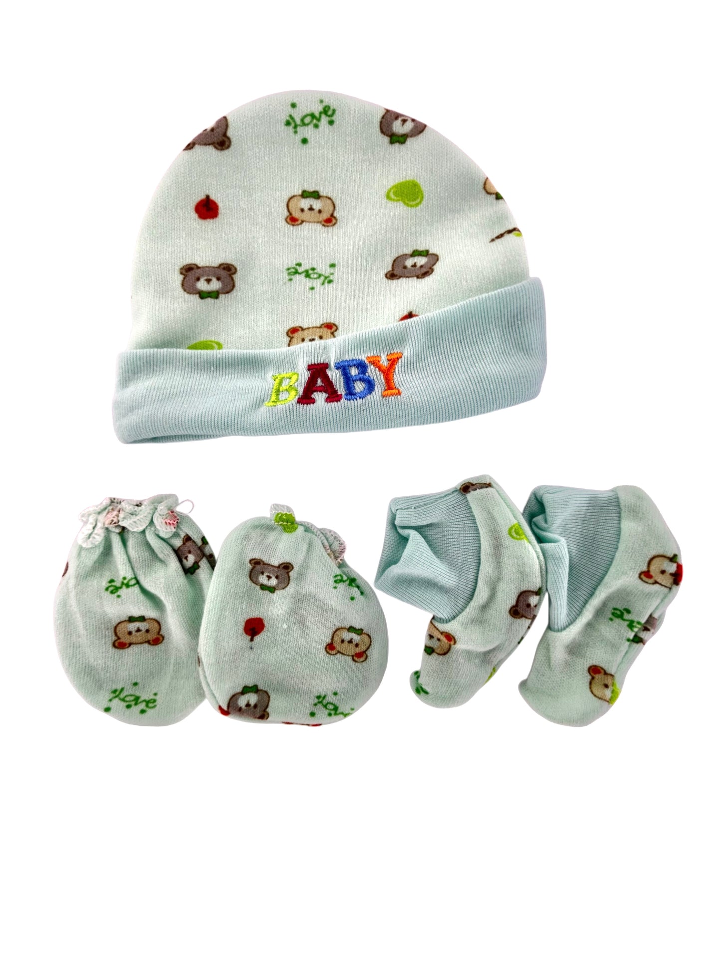 Baby 3 pcs set Cap, Socks, Gloves