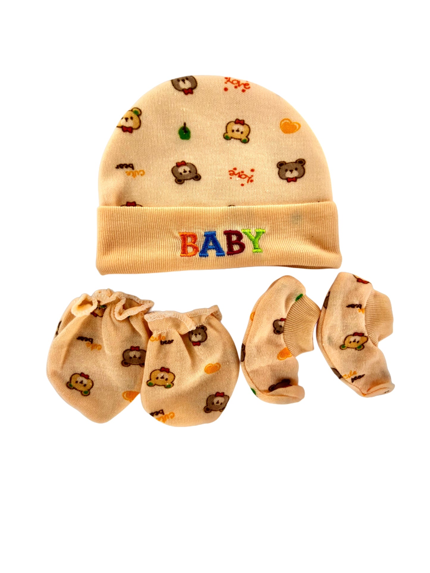 Baby 3 pcs set Cap, Socks, Gloves