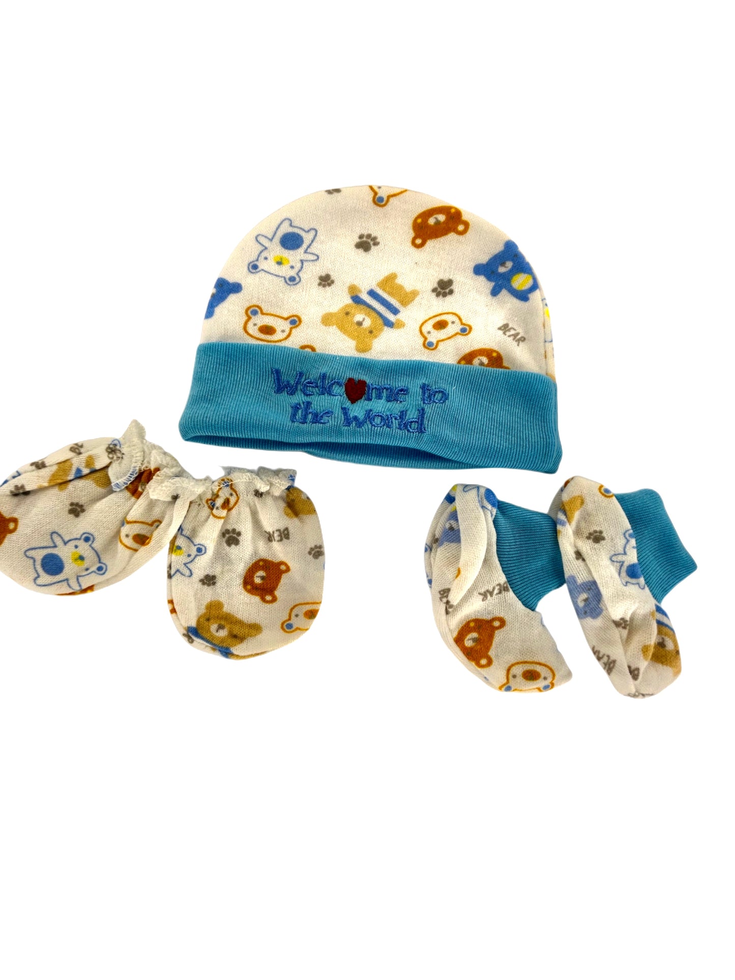 Baby Cap + Socks + Gloves set